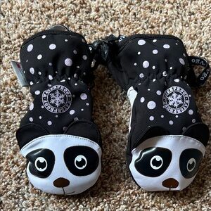 3M Thinsulate Black and White Panda Mittens